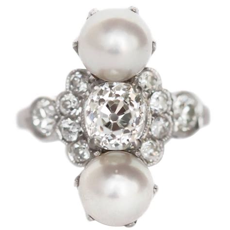 Gia Certified Carat Platinum Pearl Engagement Ring For Sale At Stdibs