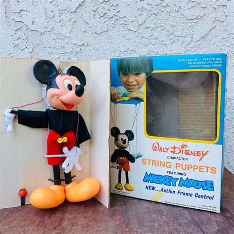 Vintage Mickey Mouse String Puppet Jaymar Walt Disney Retro Xmas Toy ...