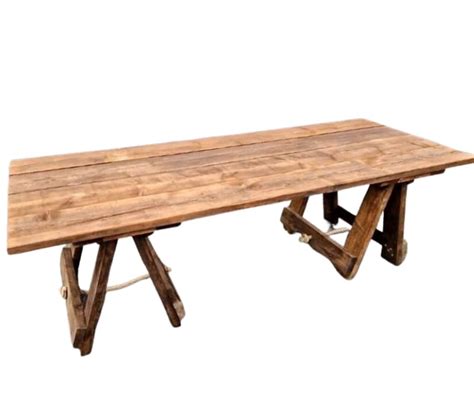 Wooden Rustic Trestle Table Hire 8x 3 Be Event Hire