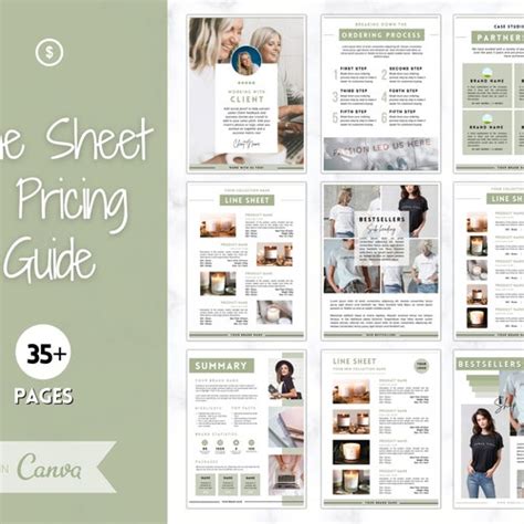 Line Sheet Canva Template Product Catalogs Product Sales Etsy