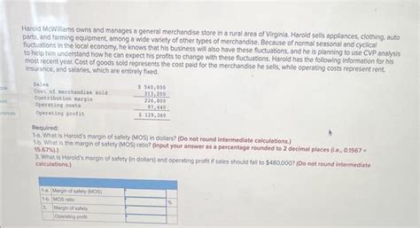 Solved Harold Mcwiliams Owns And Manages A General Chegg