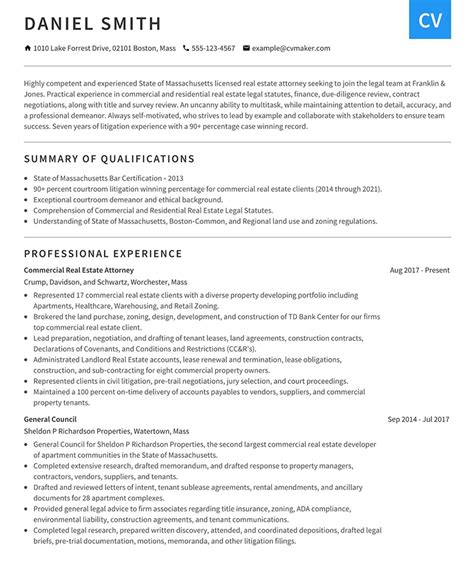 Real Estate Attorney Resume Sample And Writing Tips 2025