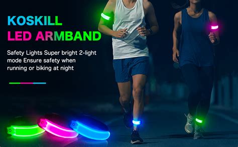 Amazon Koskill Led Armband Running Usb Rechargeable Pack High