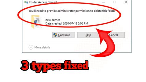 Youll Need To Provide Administrator Permission To Delete This Folder Youtube
