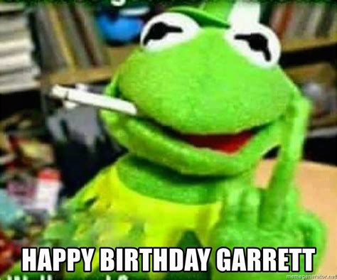 Kermit Birthday Memes Happy Birthday Garrett Kermit Finger Meme Generator | BirthdayBuzz