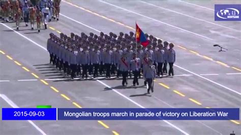 Mongolian Troops March In Parade Of Victory On Liberation War Youtube