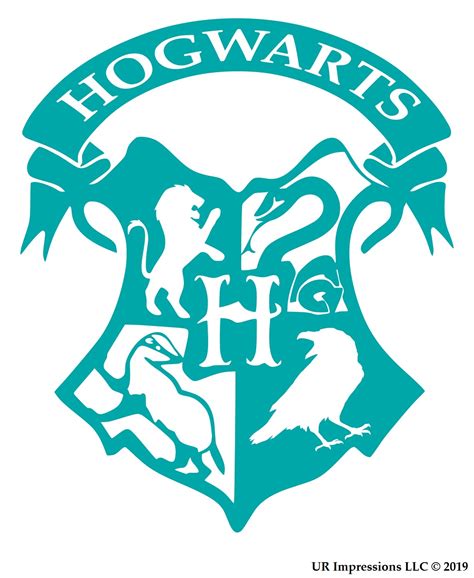 URI135-T Teal Hogwarts Crest Harry Potter update2 – UR Impressions LLC.