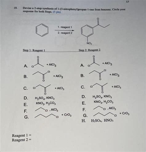 Solved 17 18 Devise A 2 Step Synthesis Of Chegg