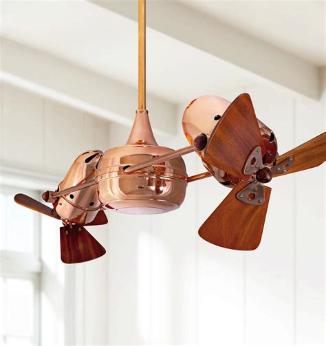 Ceiling Fans | 36" Matthews Duplo Dinamico Dual-Head Copper Ceiling Fan ...