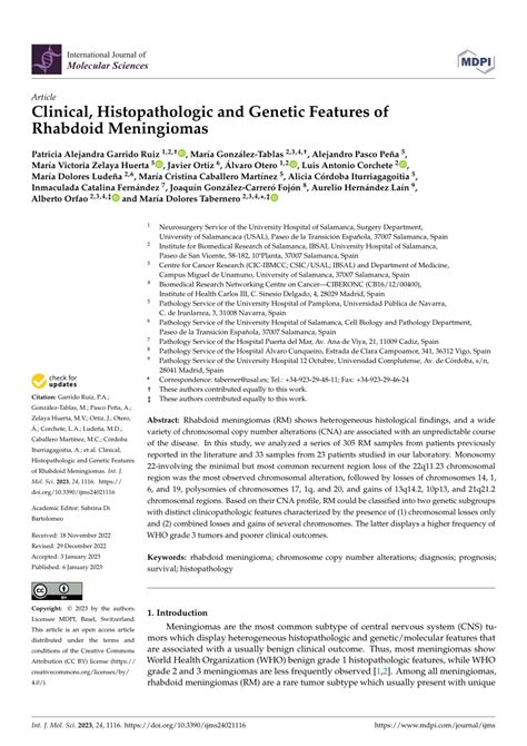 Pdf Clinical Histopathologic And Genetic Features Of Rhabdoid