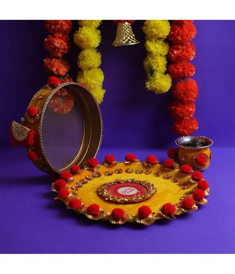 Ros Pooja Thali Set Pack Of Buy Ros Pooja Thali Set Pack