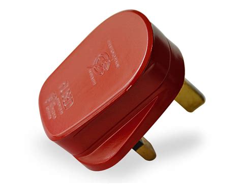 Red Coloured Plastic Uk 3 Pin 3 Amp Plug