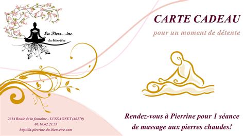 La Carte Cadeau Massage Est De Retour La Pierrine Du Bien être