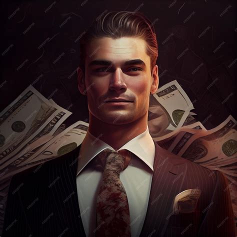 Premium Photo Successful Rich Businessman Portrait With Money Background
