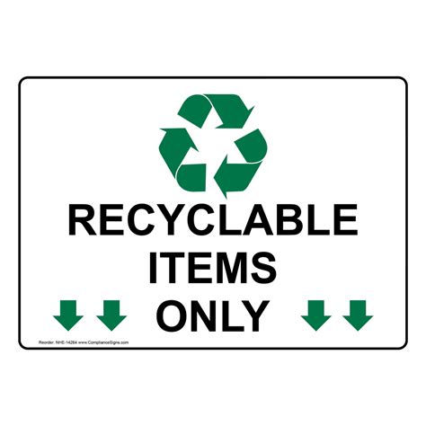 Plastic Only Sign Nhe Recycling Trash Conserve