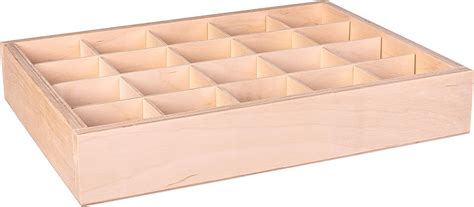 Decocraft Multi Compartment Wooden Storage Box No Lid And Individual