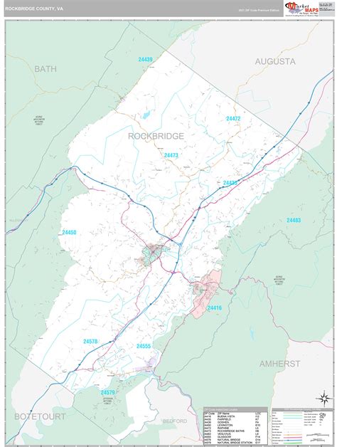 Rockbridge County Va Wall Map Premium Style By Marketmaps Mapsales