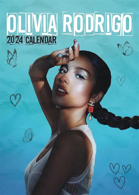 Olivia Isabel Rodrigo 2024 A3 Rebel Music Wirobound Wall Calendar The