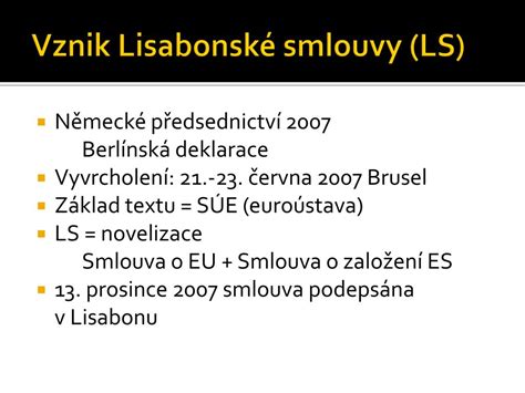 PPT Lisabonská smlouva PowerPoint Presentation free download ID