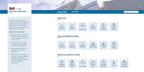 Oab Rs Portal Do Acolhimento Nova Plataforma Re Ne Aux Lios E