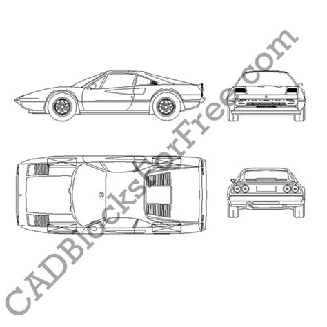 Ferrari 308 Free Autocad Block In Dwg