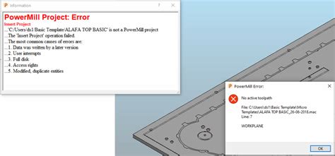 Ottenimento Dell Errore Powermill Nessun Percorso Utensile Attivo Con