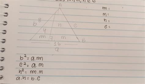 No Triângulo Retângulo Abc Determine As Medidas M N H E E Me Ajudem Por