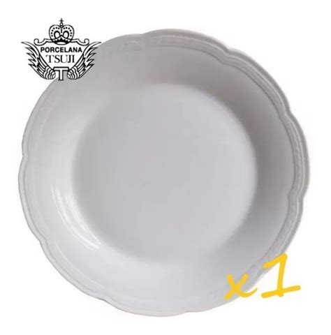 Plato Playo Porcelana 25 Cms Tsuji Linea 1800 Blanco Bazar Maipu