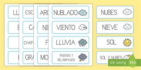 Tarjetas De Vocabulario El Tiempo Teacher Made Twinkl