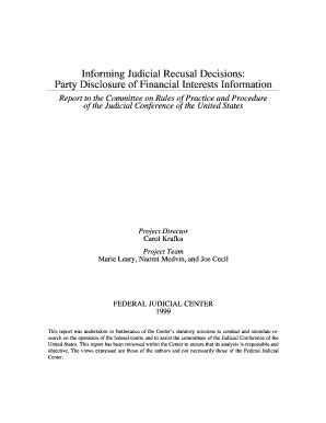 Fillable Online Informing Judicial Recusal Decisions Fax Email Print