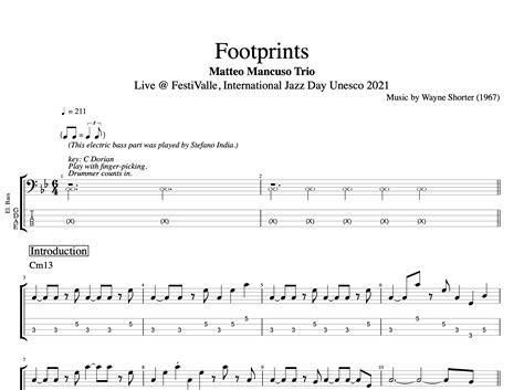 "Footprints" (live) · Matteo Mancuso Trio || Guitar + Bass || Tabs ...