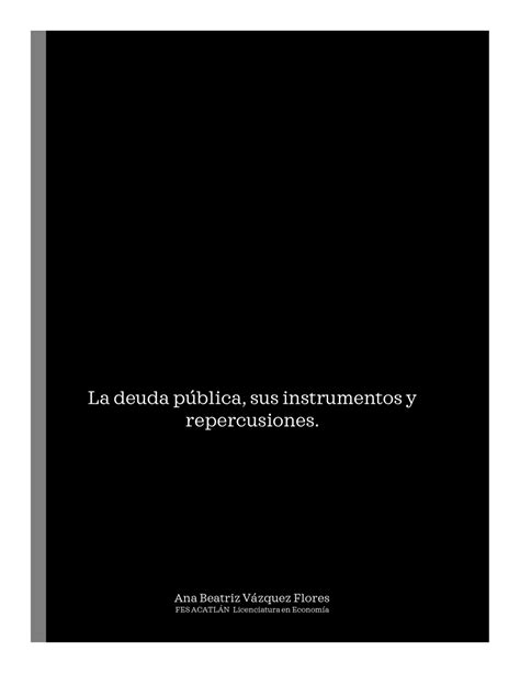 Pdf La Deuda Pública Un Breve Análisis De Sus Características Sus