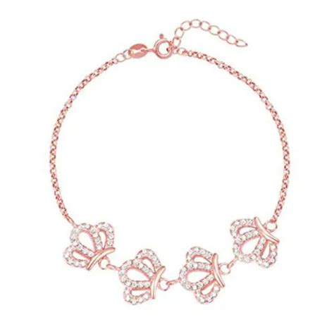 Buy GIVA Sterling Silver Rose Gold Stars In My Crown Bracelet For Women