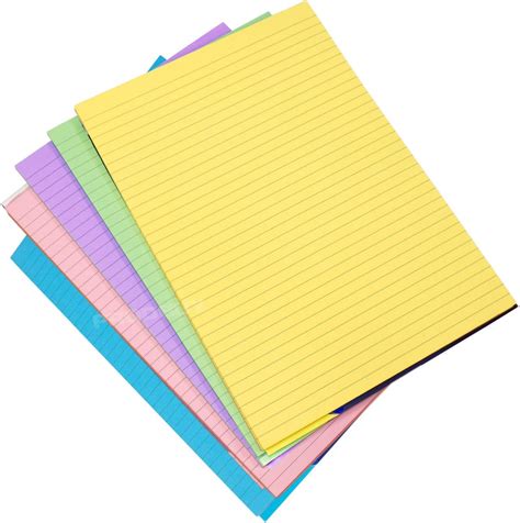 Pack Of 5 Visual Memory Aid A4 Assorted Colour 100 Page Paper Notepad