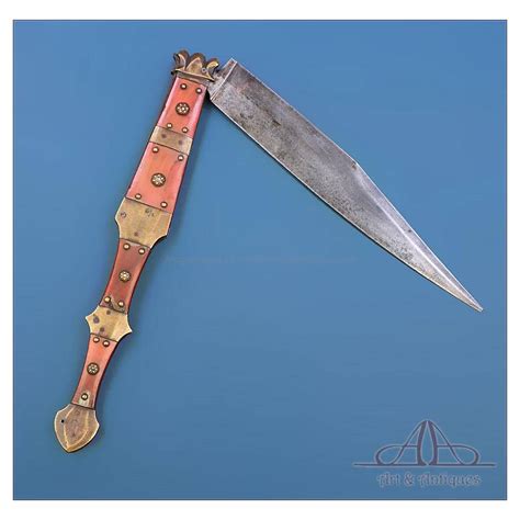 Antique Navaja Folding Knife Haudeville En Albacette 19th Century