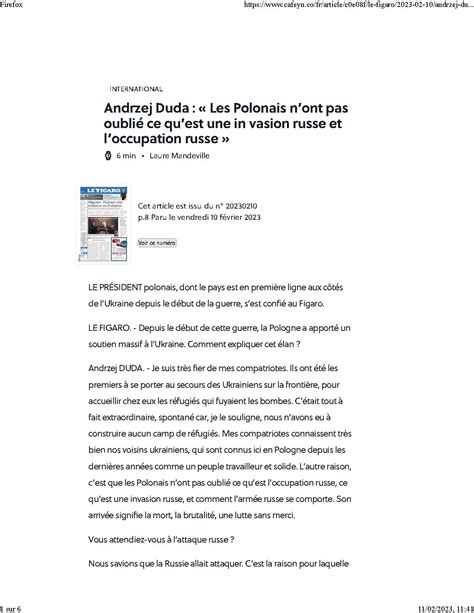 Andrzej Duda Les Polonais Nont Pas Oublie Ce Quest Une In Vasion Russe