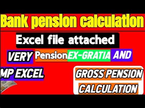 Bank Pensioners Excel File Gross Pension Calculation Ex Gratia