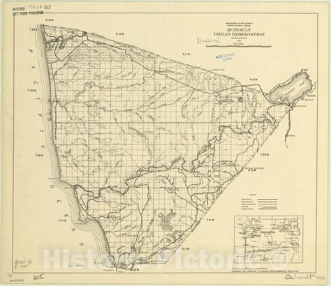 Map Washington 1943 Quinault Indian Reservation Washington 1943 A Historic Pictoric