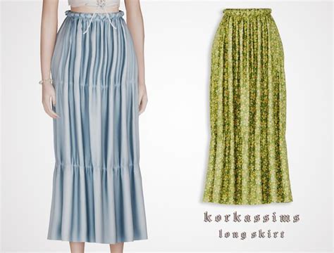 Long Skirt Korkassims Long Skirt Skirts Sims