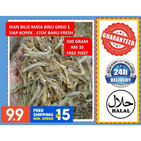 Ikan Bilis Mata Biru Sabah Gred Aaa Siap Kopek Gram Free Shipping