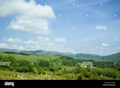 View of the Bluestack mountains in the distance in the summertime Stock ...