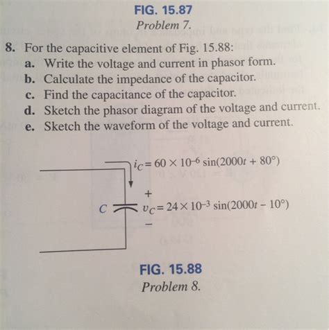 Solved Fig Problem For The Capacitive Element Chegg