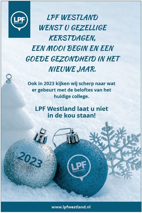 Fijne Feestdagen En Een Voorspoedig Lpf Westland