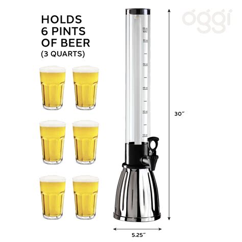 Oggi Beer Tower L Oz Beverage Dispenser With Spigot Ice Tube