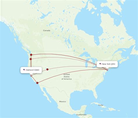 All Flight Routes From Oakland To New York Oak To Jfk Flight Routes