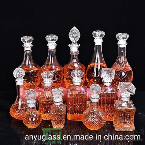 Empty Crystal Liquor Wine Spirit Glass Bottles For Whisky Brandy Vodka