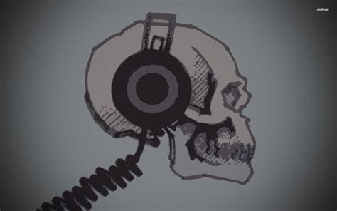 Skull With Headphones Wallpapers Wallpaper Cave