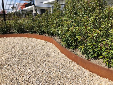 Bordure De Jardin En Acier Corten 24 X 106 Cm Flexible