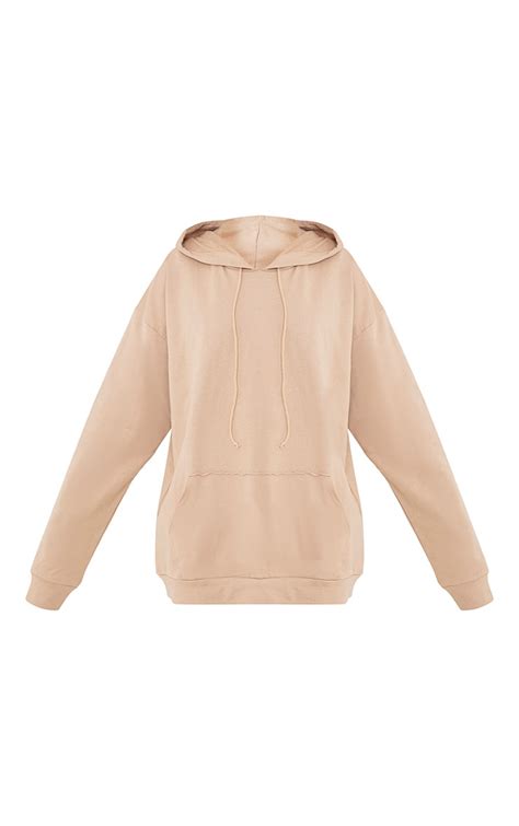 Steph Taupe Oversized Hoodie Hoodies Prettylittlething Usa