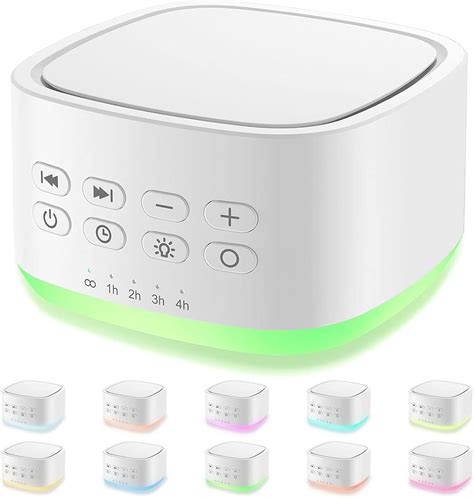 Magicteam White Noise Machine 10 Colors Lights And 25 Soothing Sounds Sleep Sound